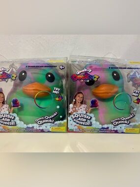Quackeez Tie Dye Giant Squishy Duck Toy - Multicolor Set of 2